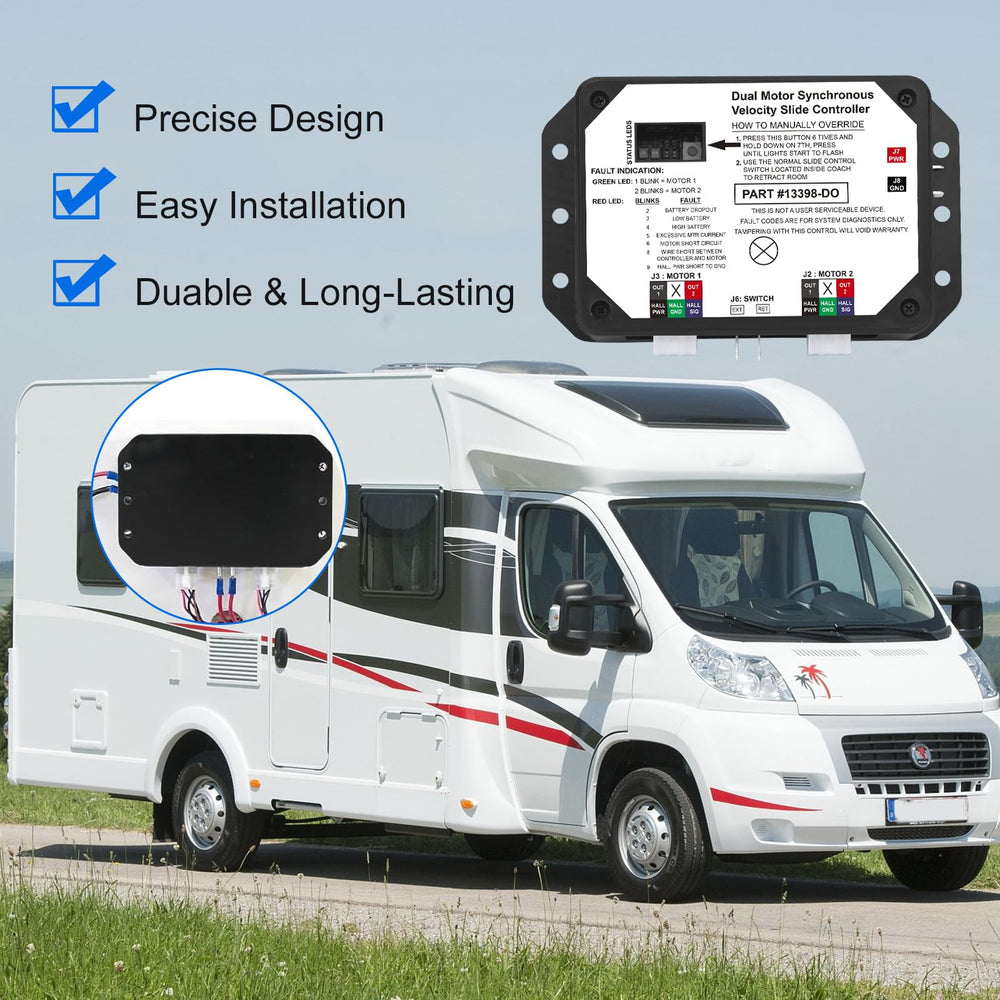 Folosem 13398-D0 in-use RV slide-out operation with synchronized motors