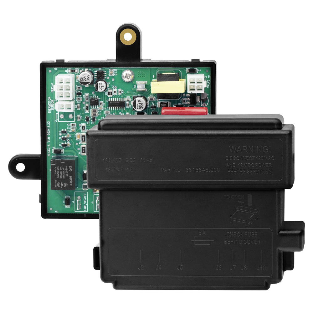 Folosem upgraded RV fridge power module board front view, a durable replacement for Dometic models.
