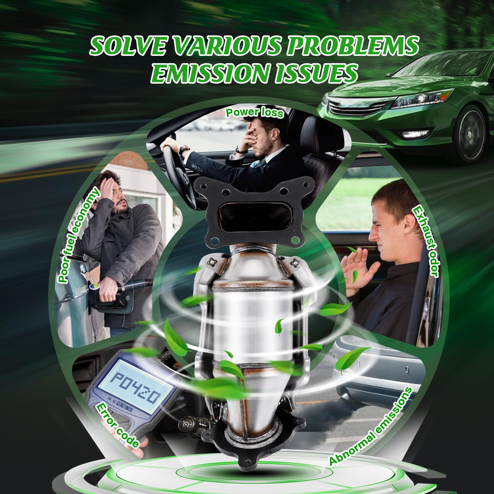 FOMIUZY high-flow front converter for Honda TSX 2009-2014 enhances efficiency.