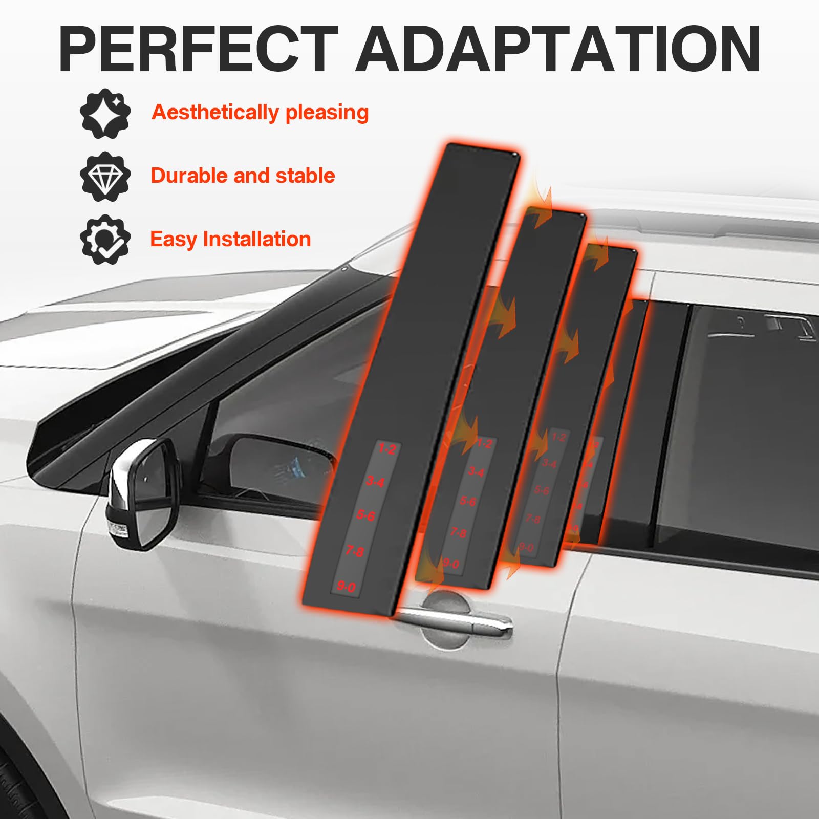 FOMIUZY driver-side keypad trim on Explorer B-pillar for seamless integration.