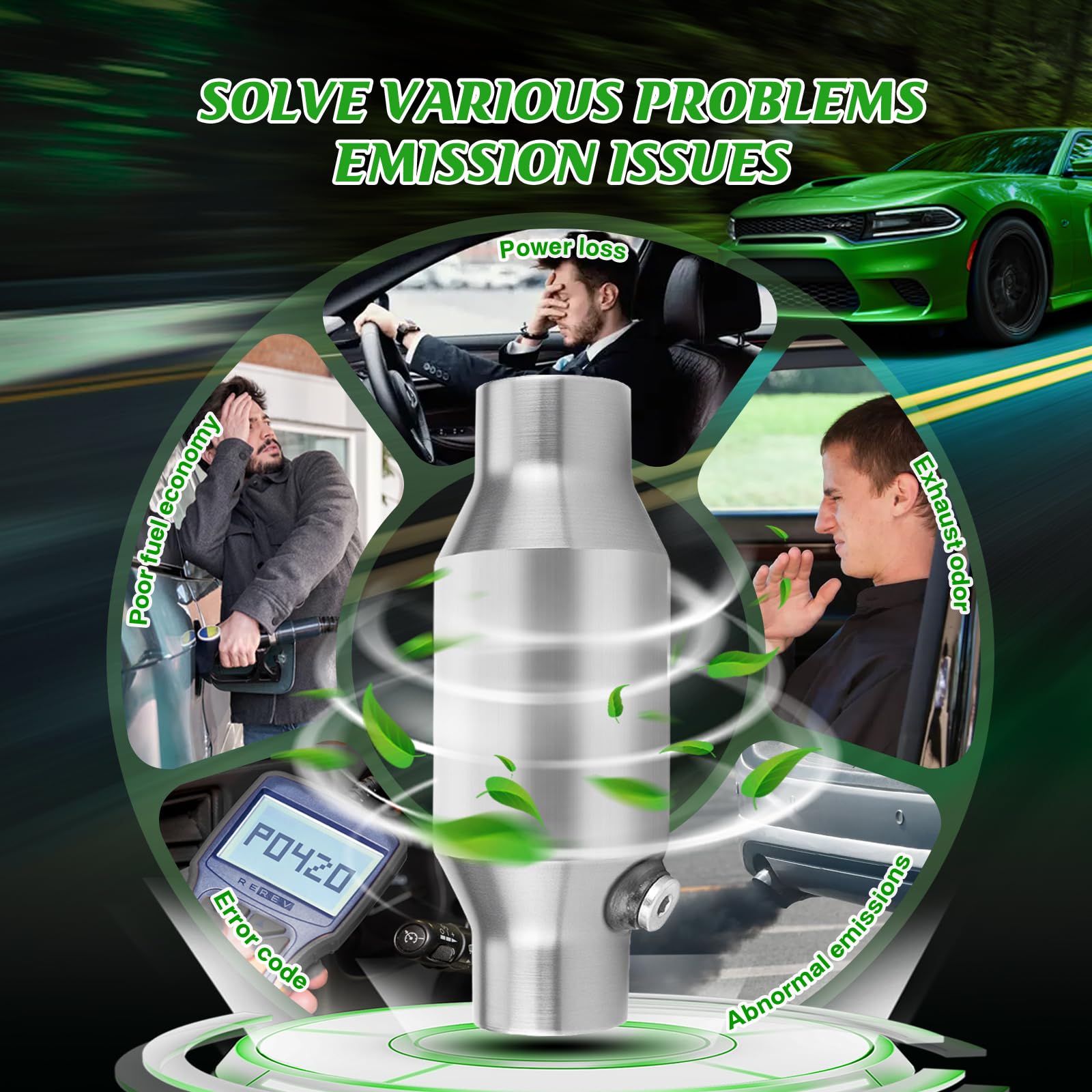 FOMIUZY catalytic converter O2 port enables easy hookup.