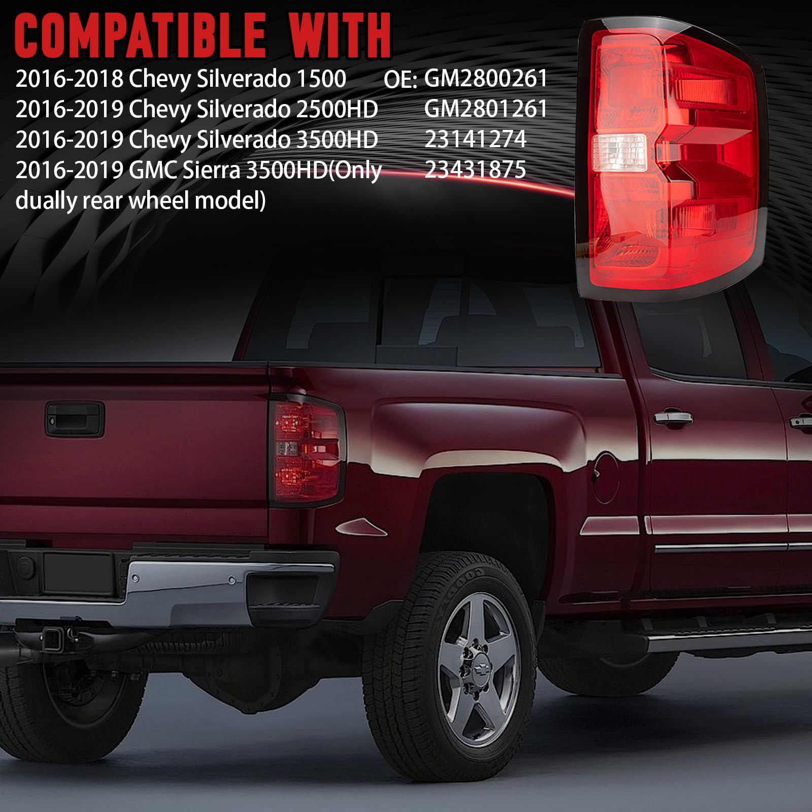 FOMIUZY on-vehicle installed right tail light for seamless integration