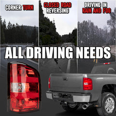 FOMIUZY tail light for Silverado 2500HD/3500HD showing clear signals