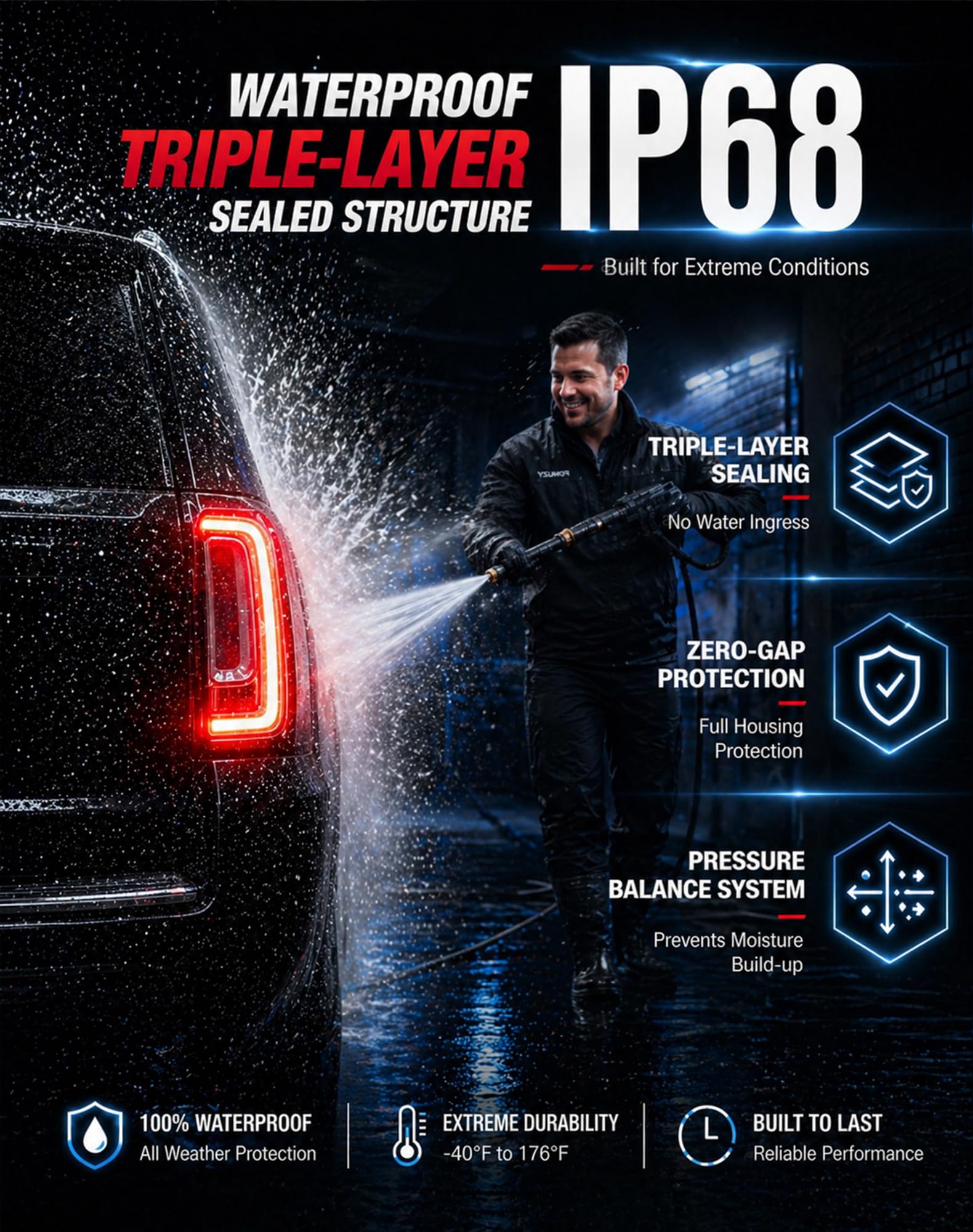 FOMIUZY tail light with brake/turn signals for 2019-2020 Yukon enhances safety.