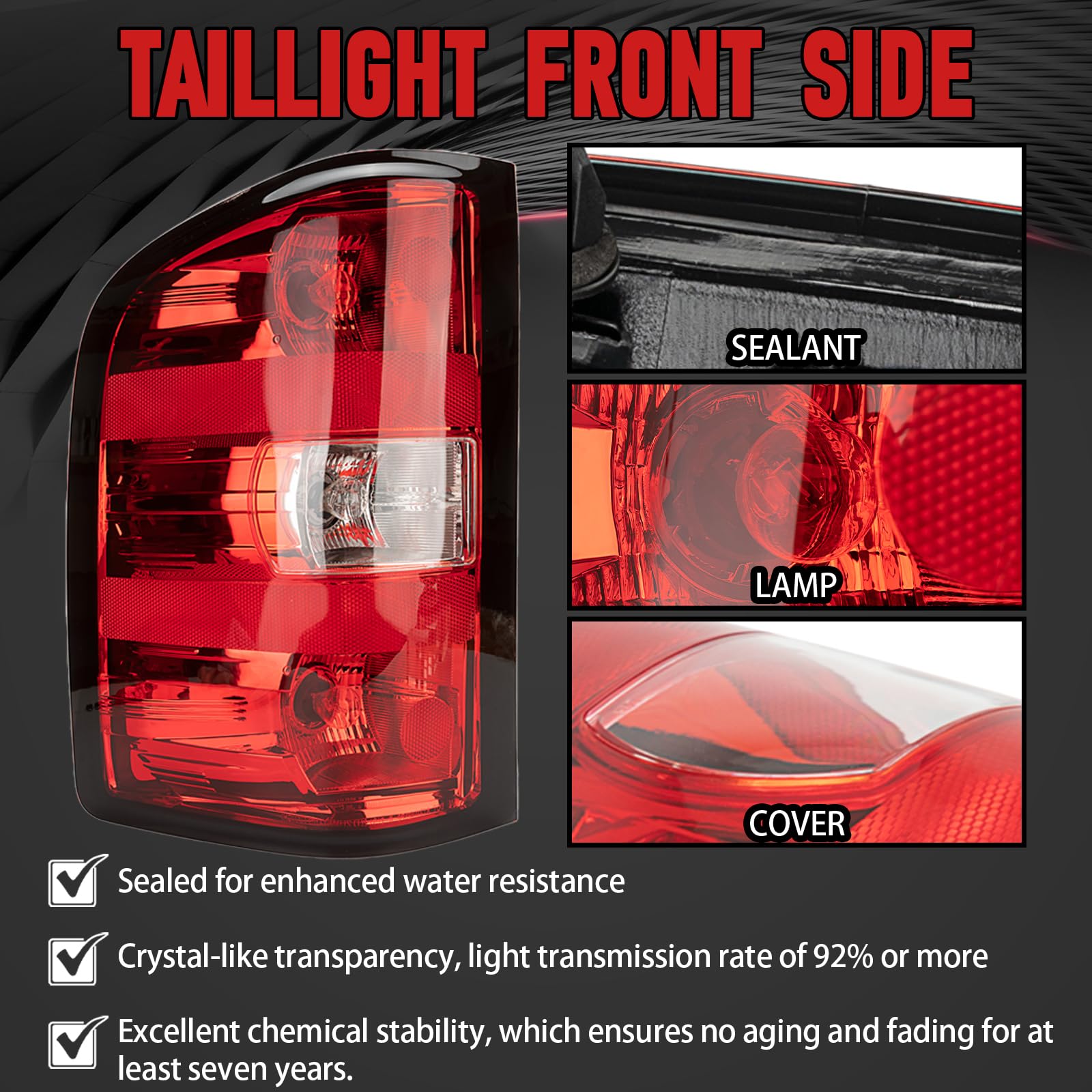 FOMIUZY tail light close-up front view with clear signals