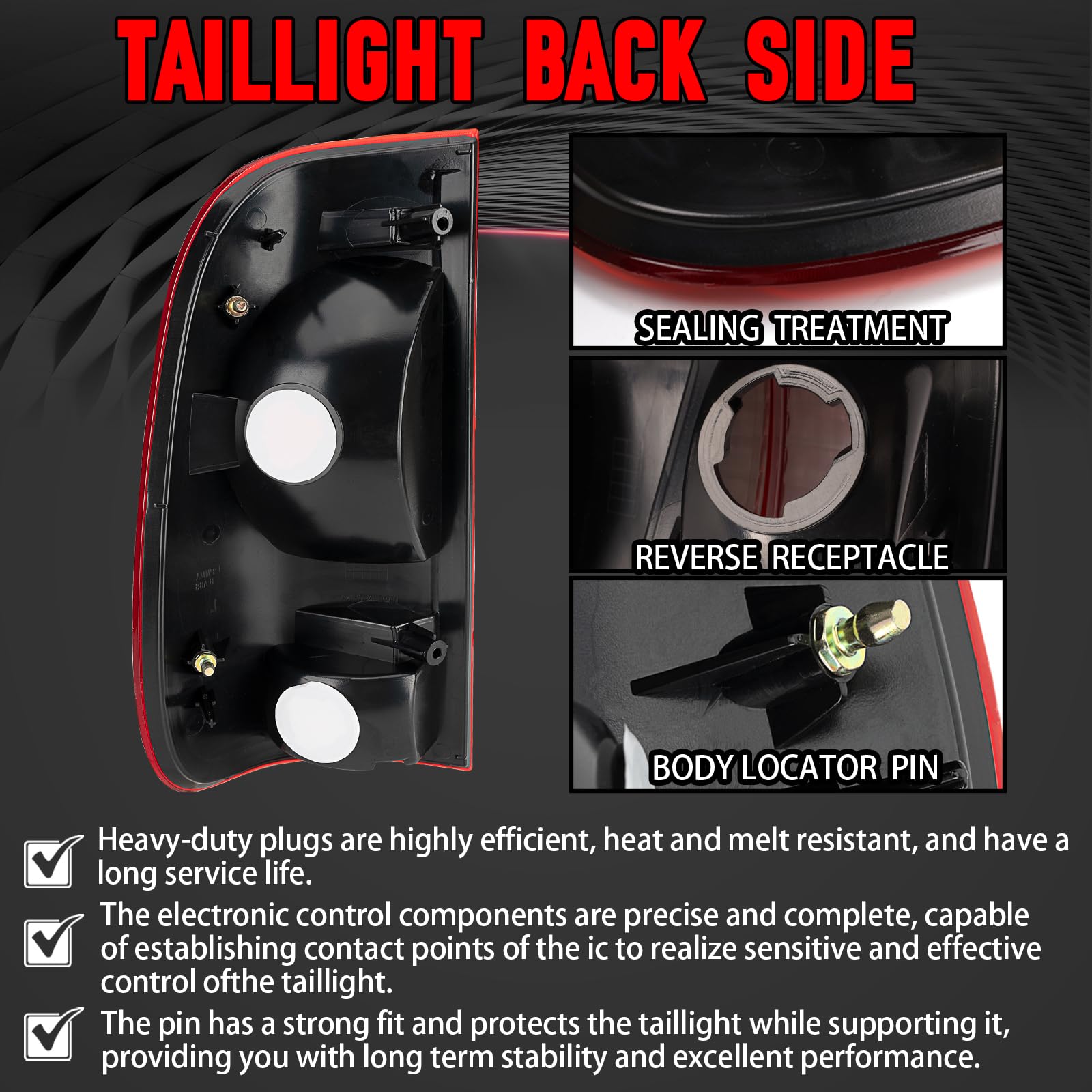 FOMIUZY tail light housing for Ford F-250 right side, reliable lighting upgrade.