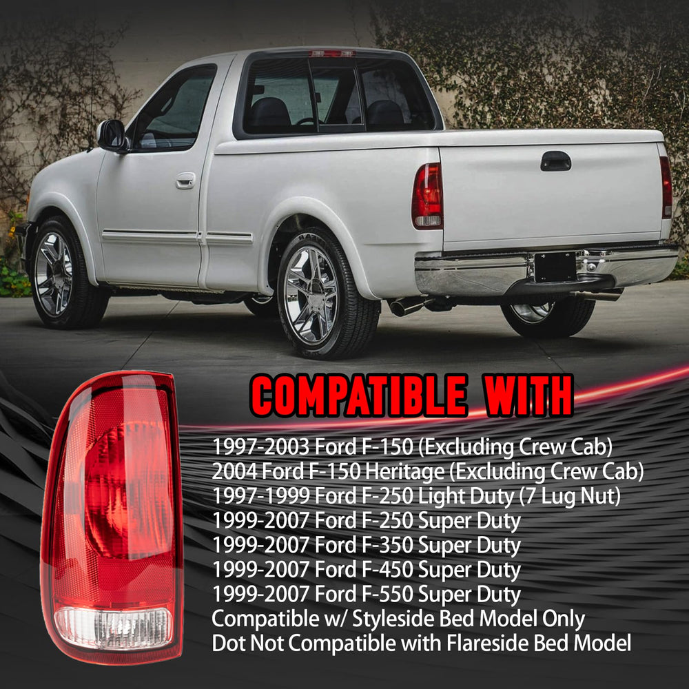 FOMIUZY tail light housing for Ford F-550 left, compatible with Super Duty models.