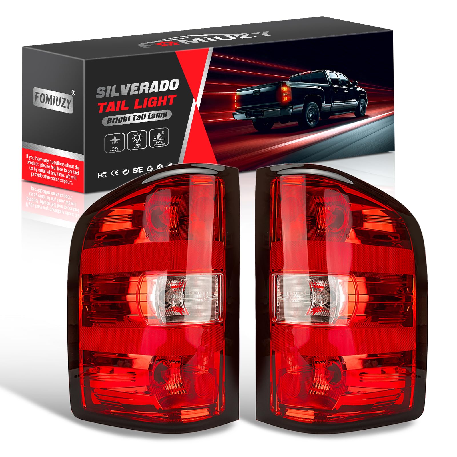 FOMIUZY tail light left-driver enhances nighttime visibility and signaling.