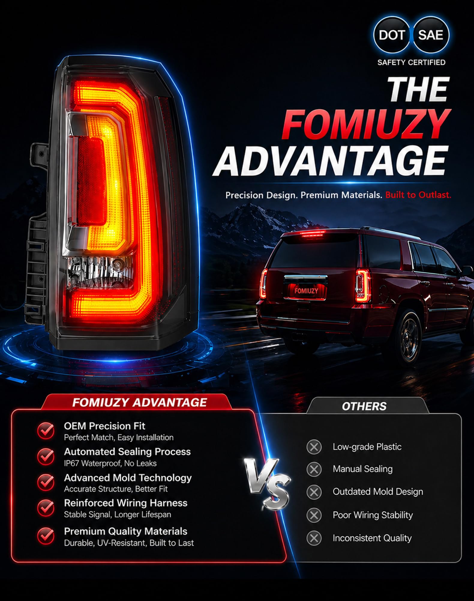 FOMIUZY OE GM GM2801268/84536243 reference taillight for GMC models.