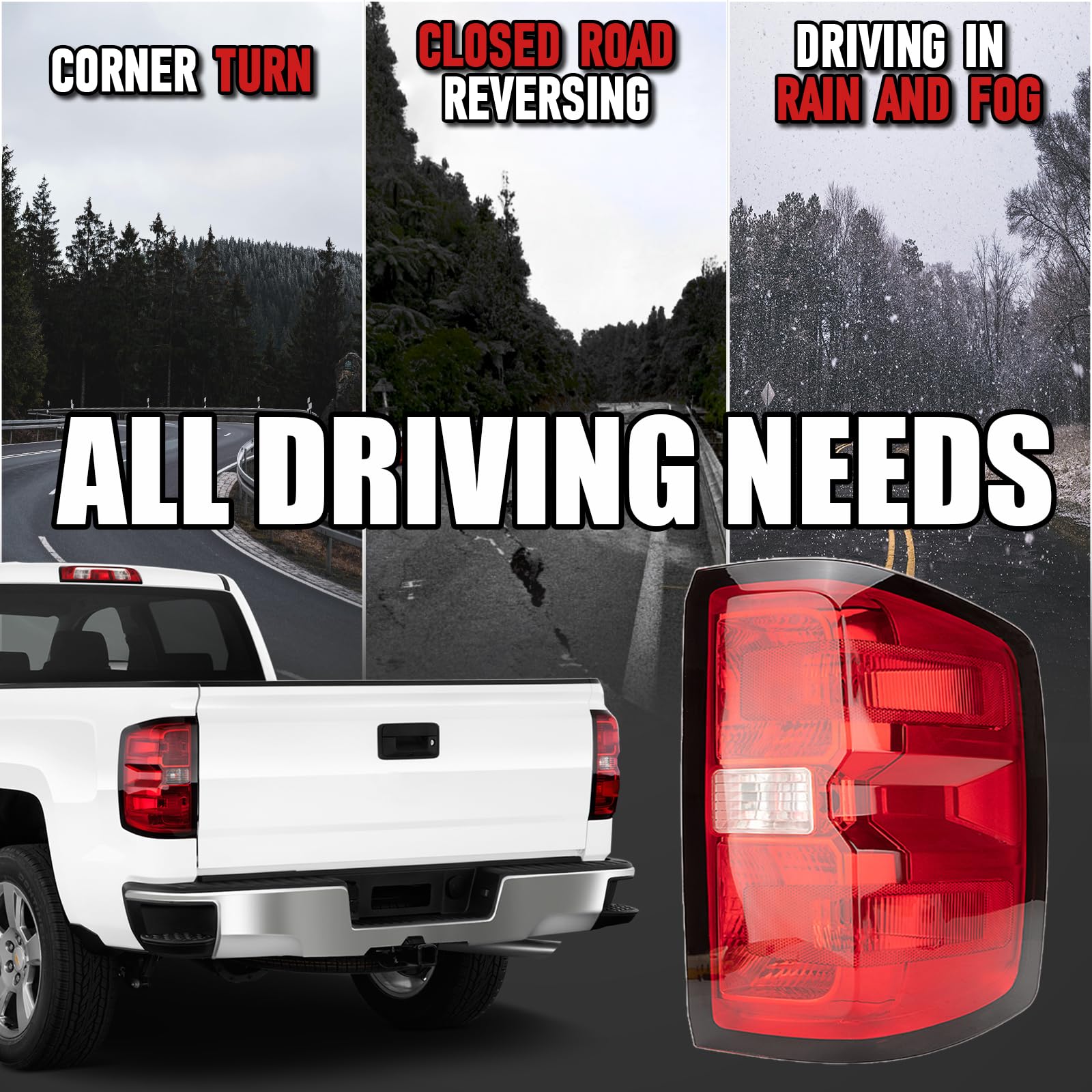 FOMIUZY rear right taillight for Chevy Silverado 1500 offers clearer braking signals