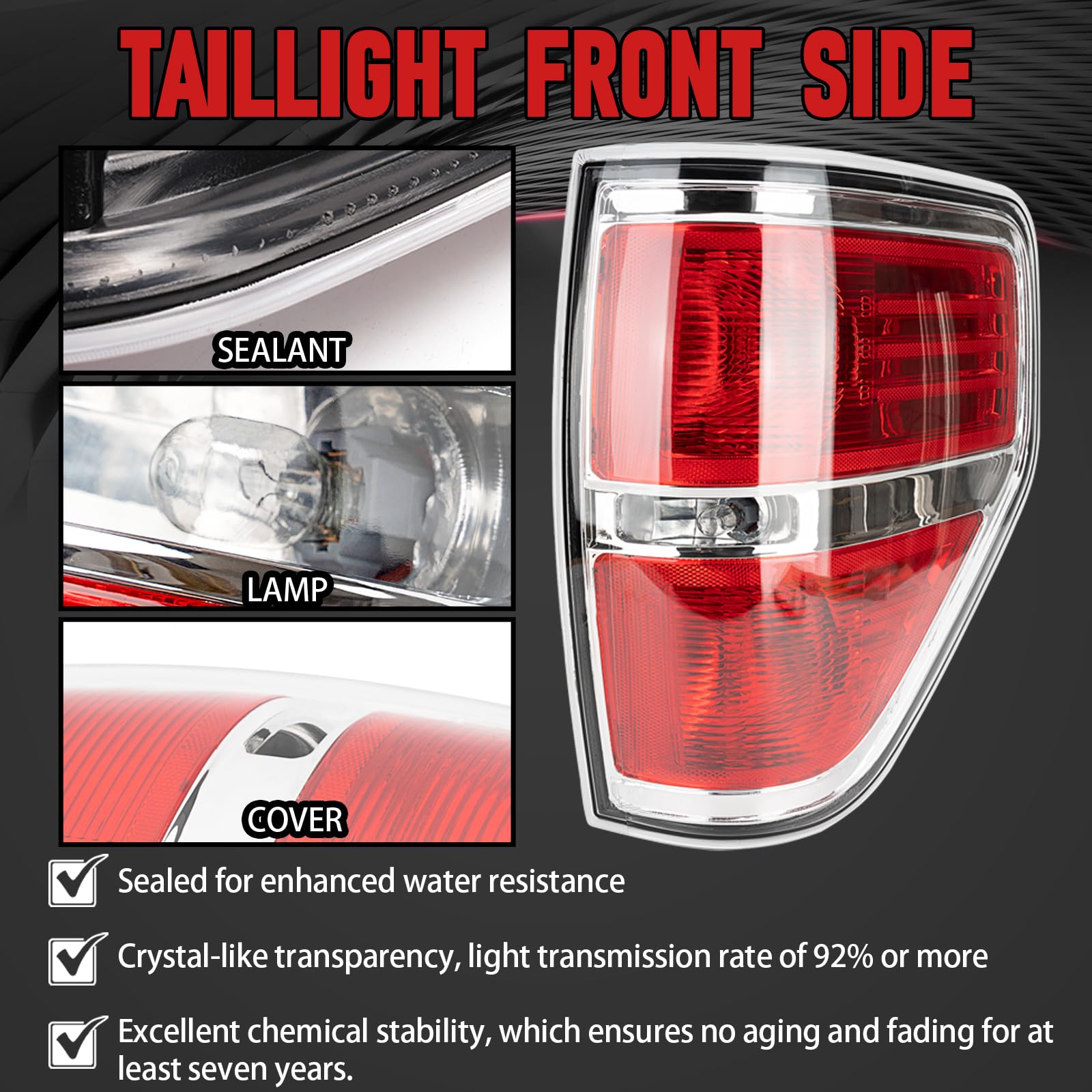 FOMIUZY tail lights rear left for Ford F-150 boosts night visibility