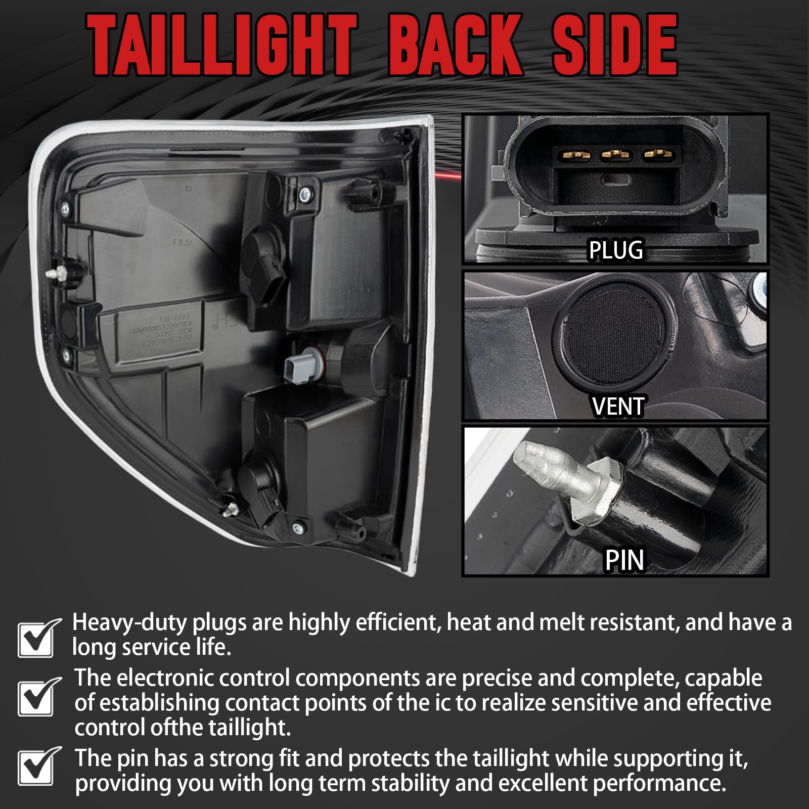 FOMIUZY tail lights rear right for Ford F-150 enhances braking cues