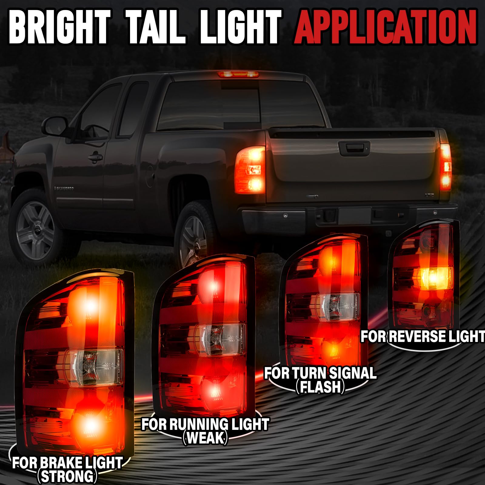 FOMIUZY taillight assembly for GMC Sierra 3500 Dually OEM-like fit