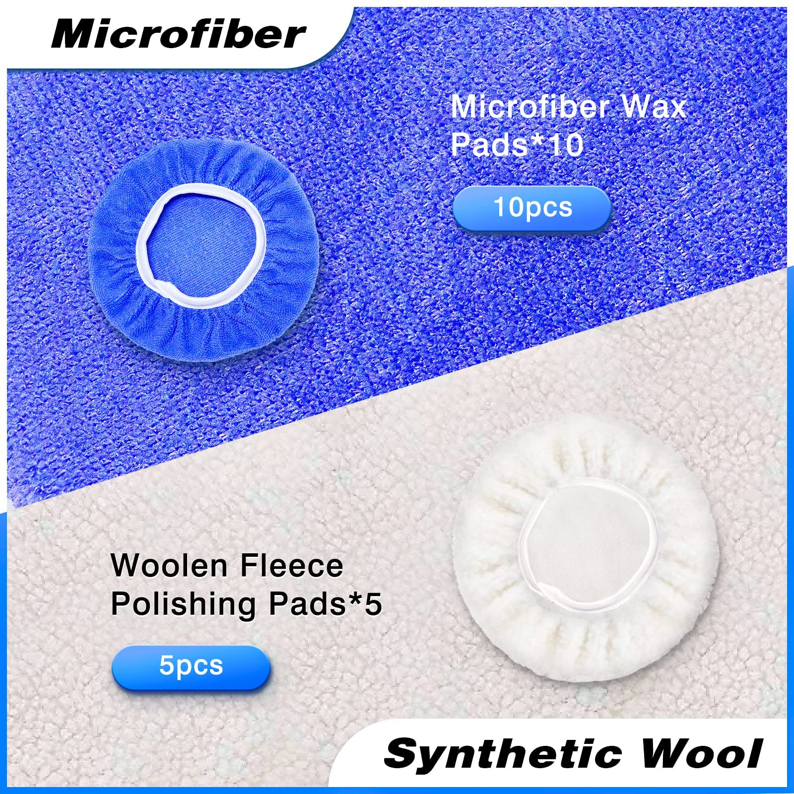 FONAROLL elastic-band bonnet securing pad to a 5-6 inch polisher.