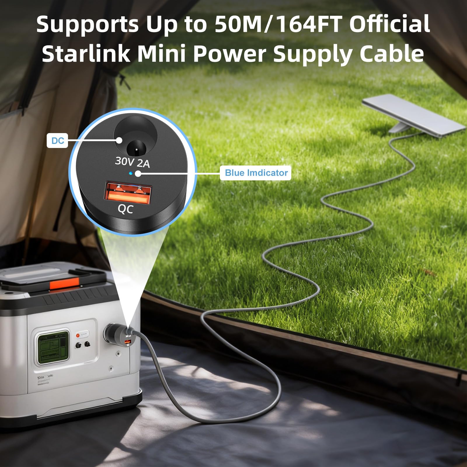 Fonken Starlink Mini Adapter long-cable-run supports 50m cables with minimal drop.