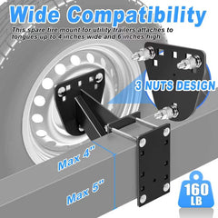 Foozet spare tire mount durable steel construction resists rust for long-lasting use.
