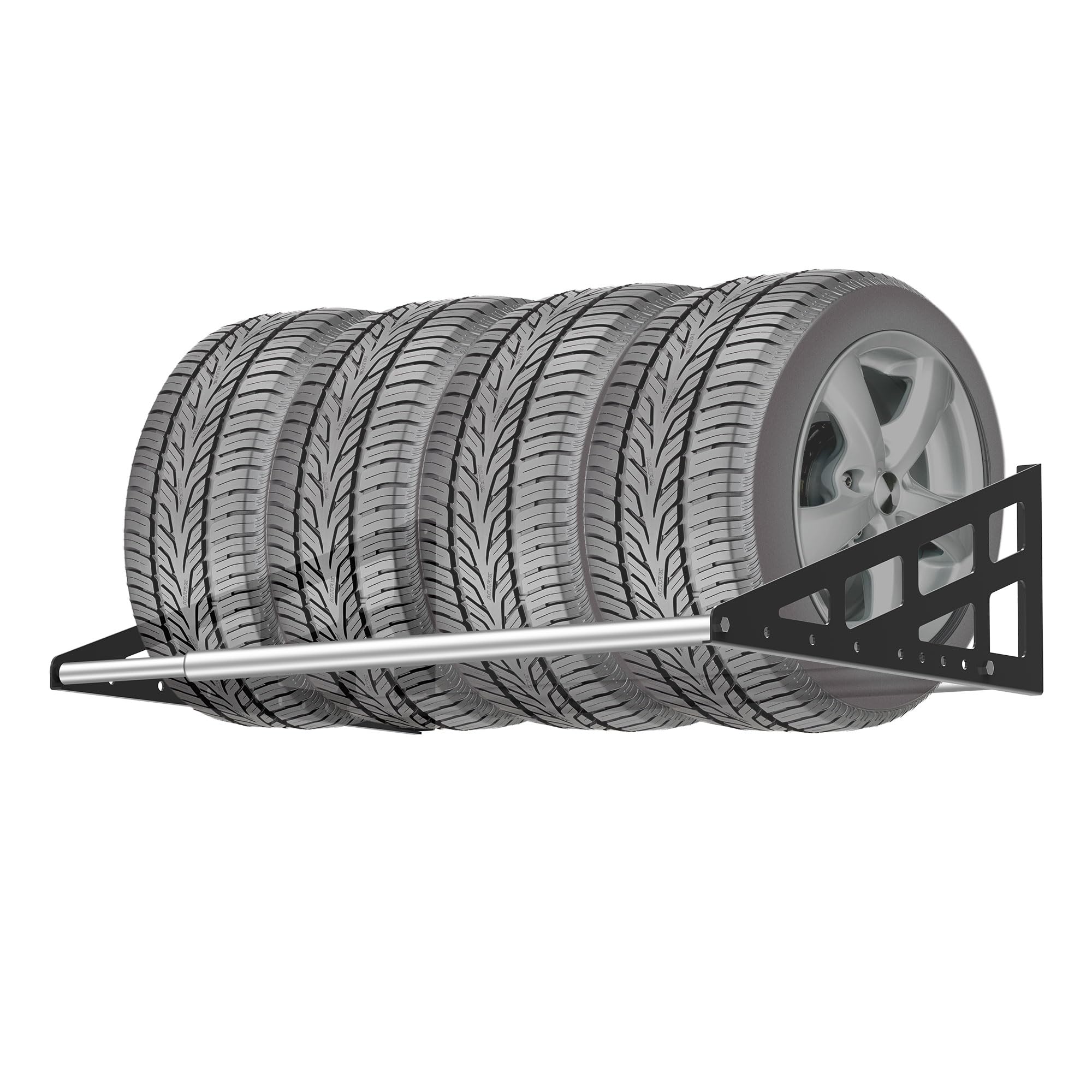 Foozet tire rack wall mount extended to 56 inches for easy access