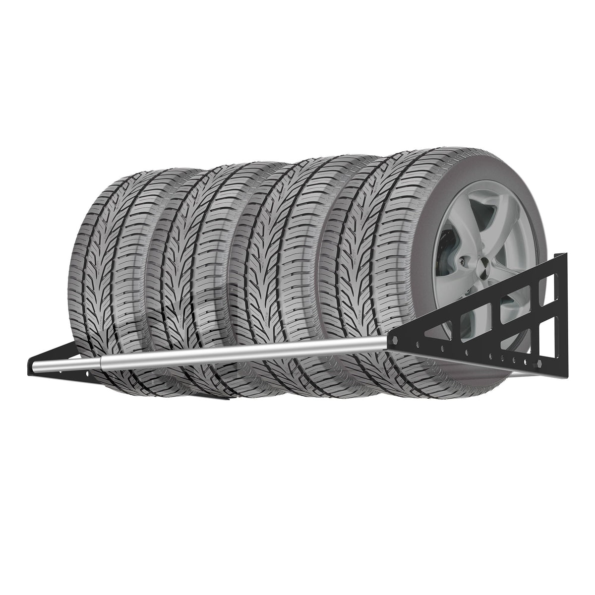 Foozet tire rack wall mount extended to 56 inches for easy access