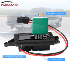 Forccord high quality blower motor resistor with harness ensures durable operation.