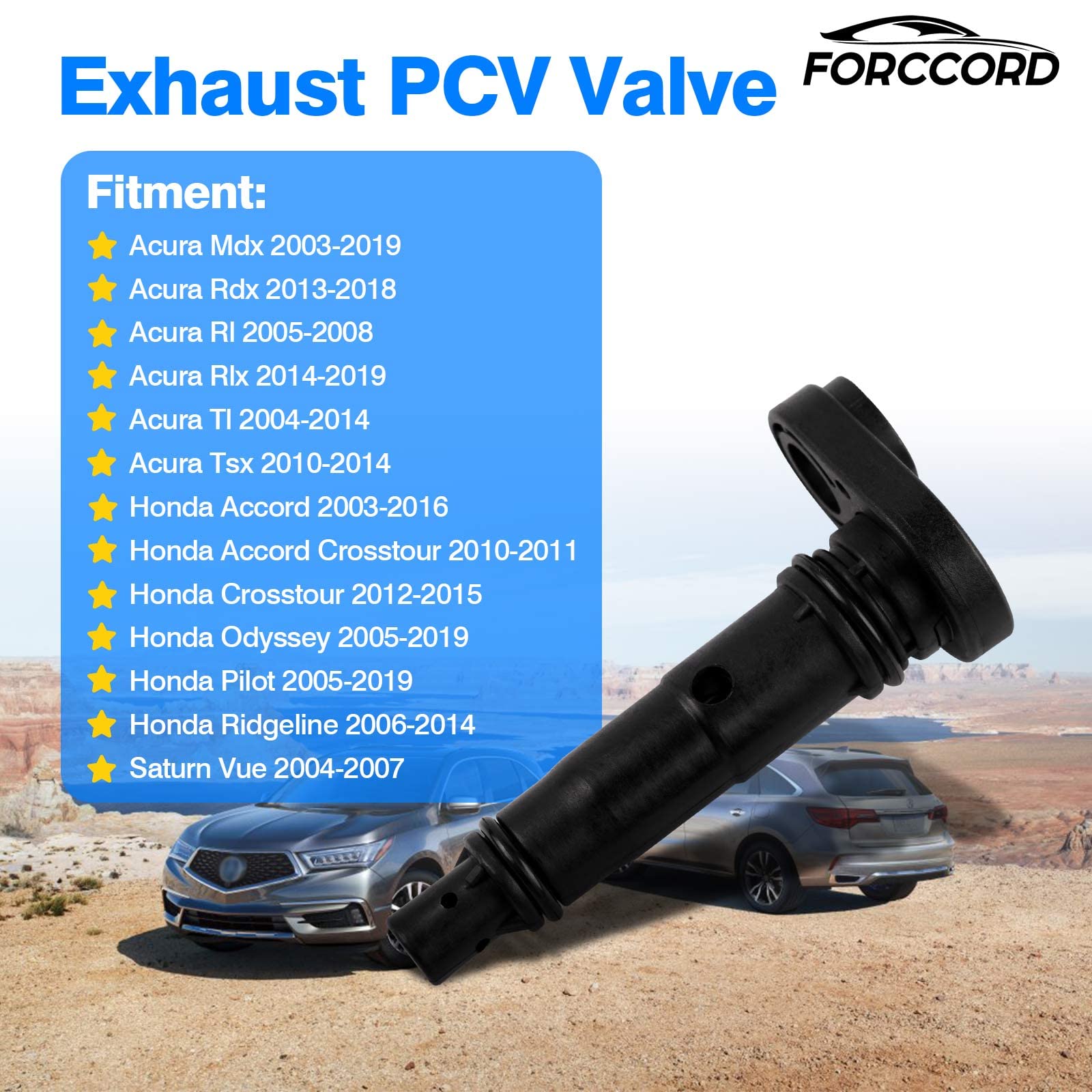 Forccord PCV valve in engine bay demonstrates robust construction for longevity
