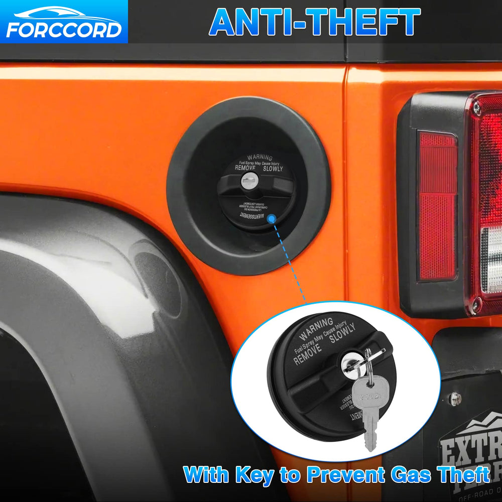 Forccord locking gas cap tamper-proof design for secure fuel access.