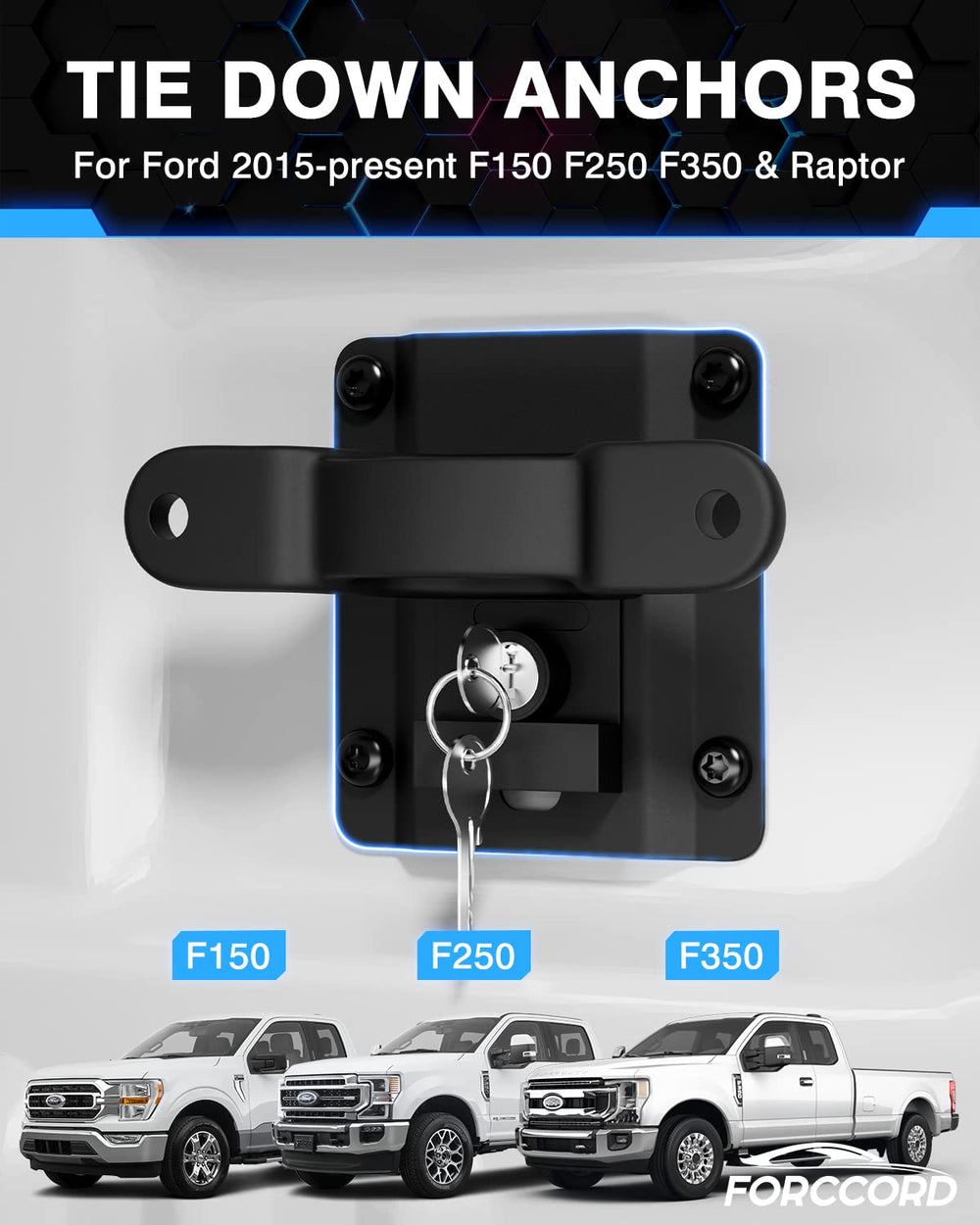 Forccord tie down anchor plate installation showing mounting process.
