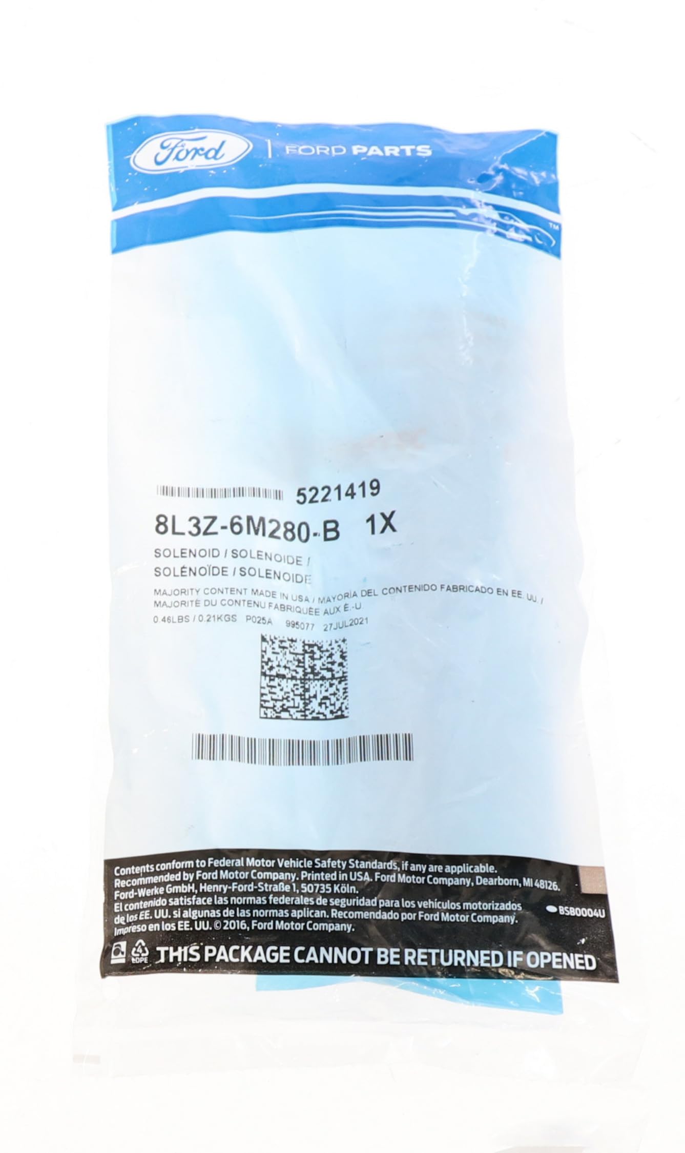 Ford 8L3Z-6M280-B solenoid for reliable engine control.