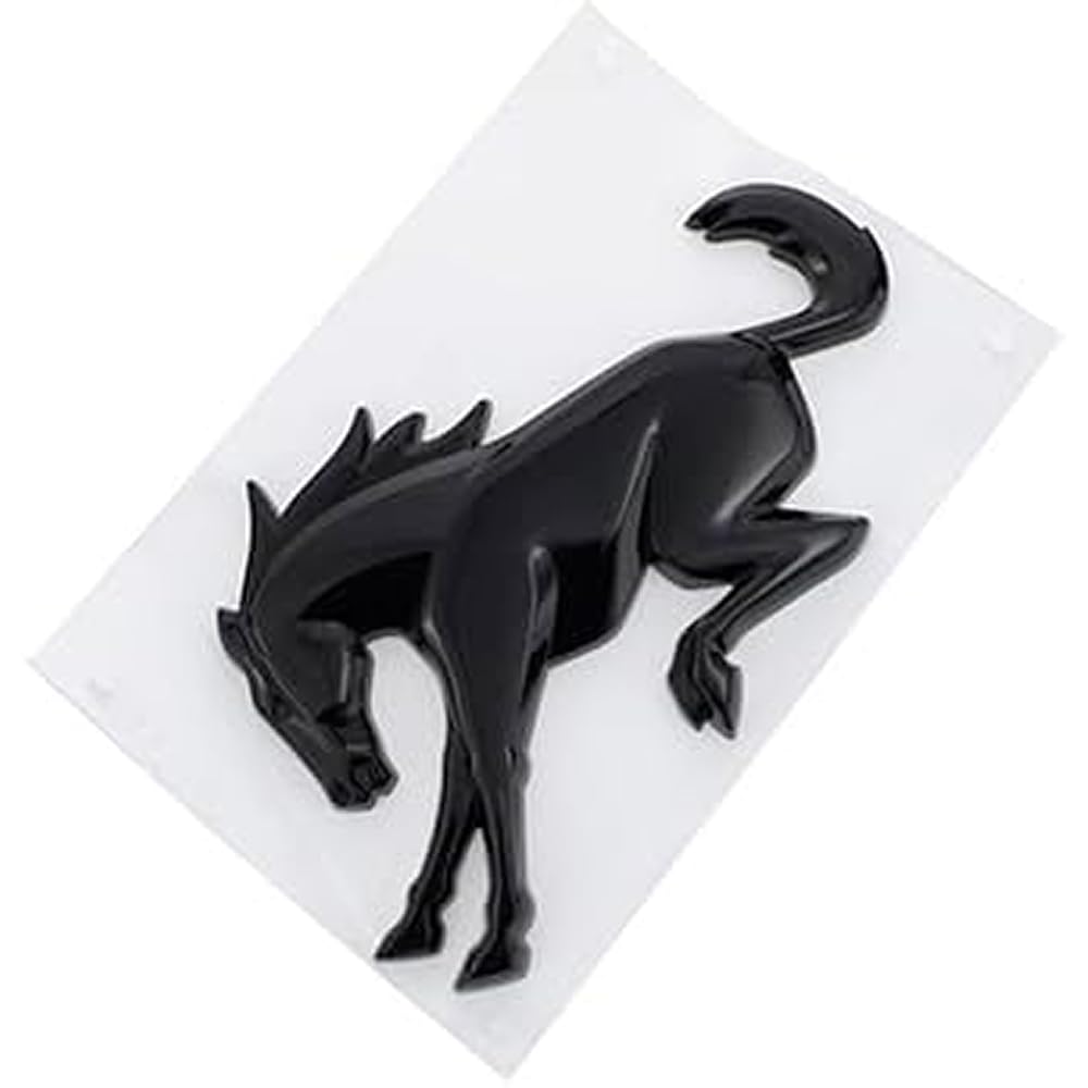 Ford Bronco emblem gloss black adhesive detail emphasizes easy 2-way tape application.