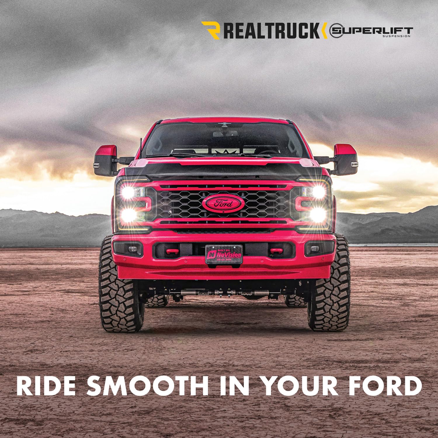 Ford F-250/F-350 with dual stabilizer providing enhanced stability on rough roads.