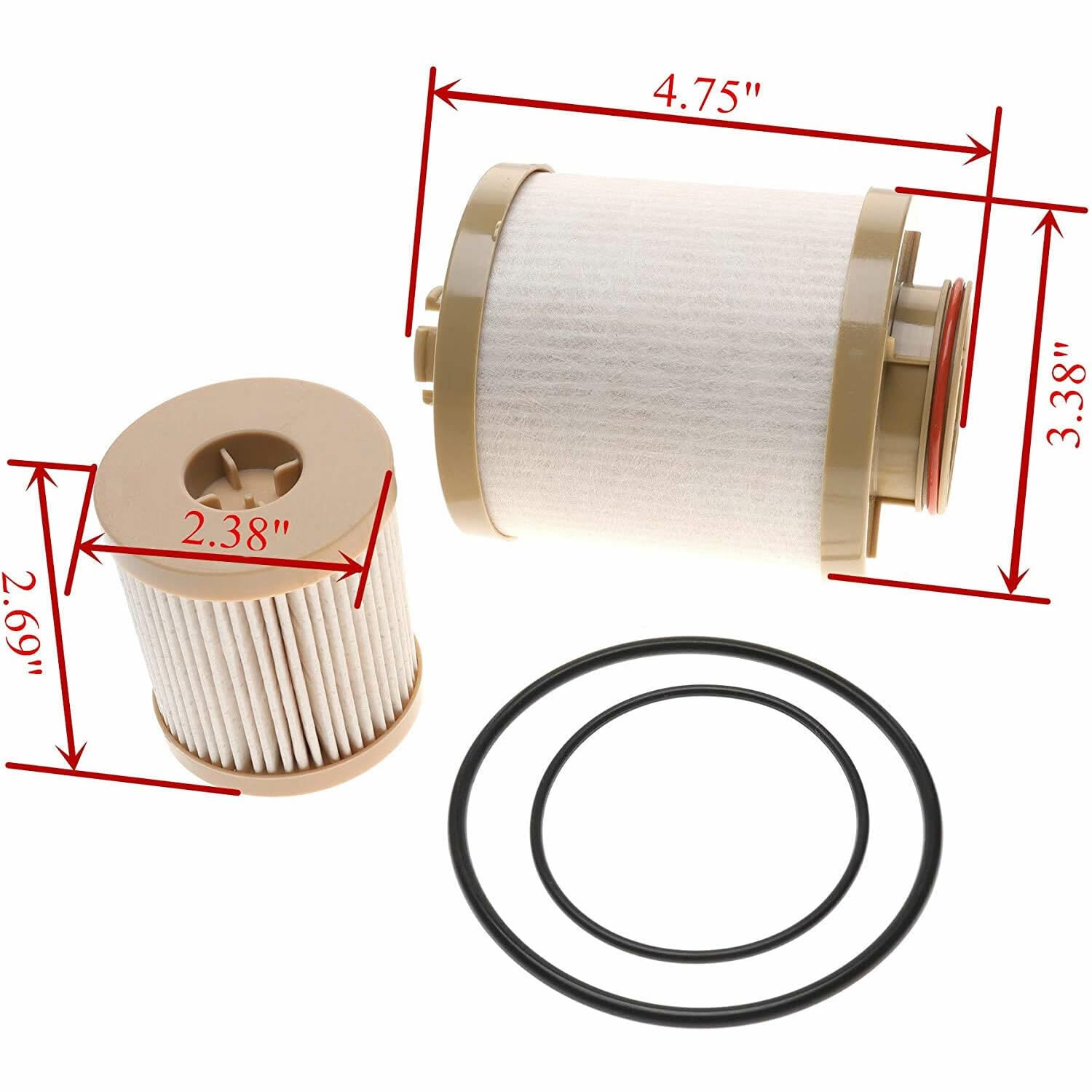 Ford FD-4616 oil-fuel filter side view shows compact OEM design.