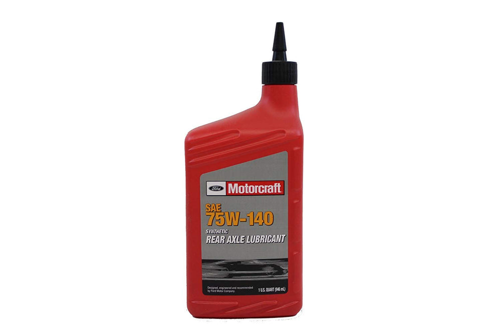 Ford Genuine 75W-140 rear axle lubricant bottle supports rear-axle protection and smooth operation