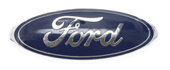 Ford nameplate tailgate front view validates factory-fit authenticity.