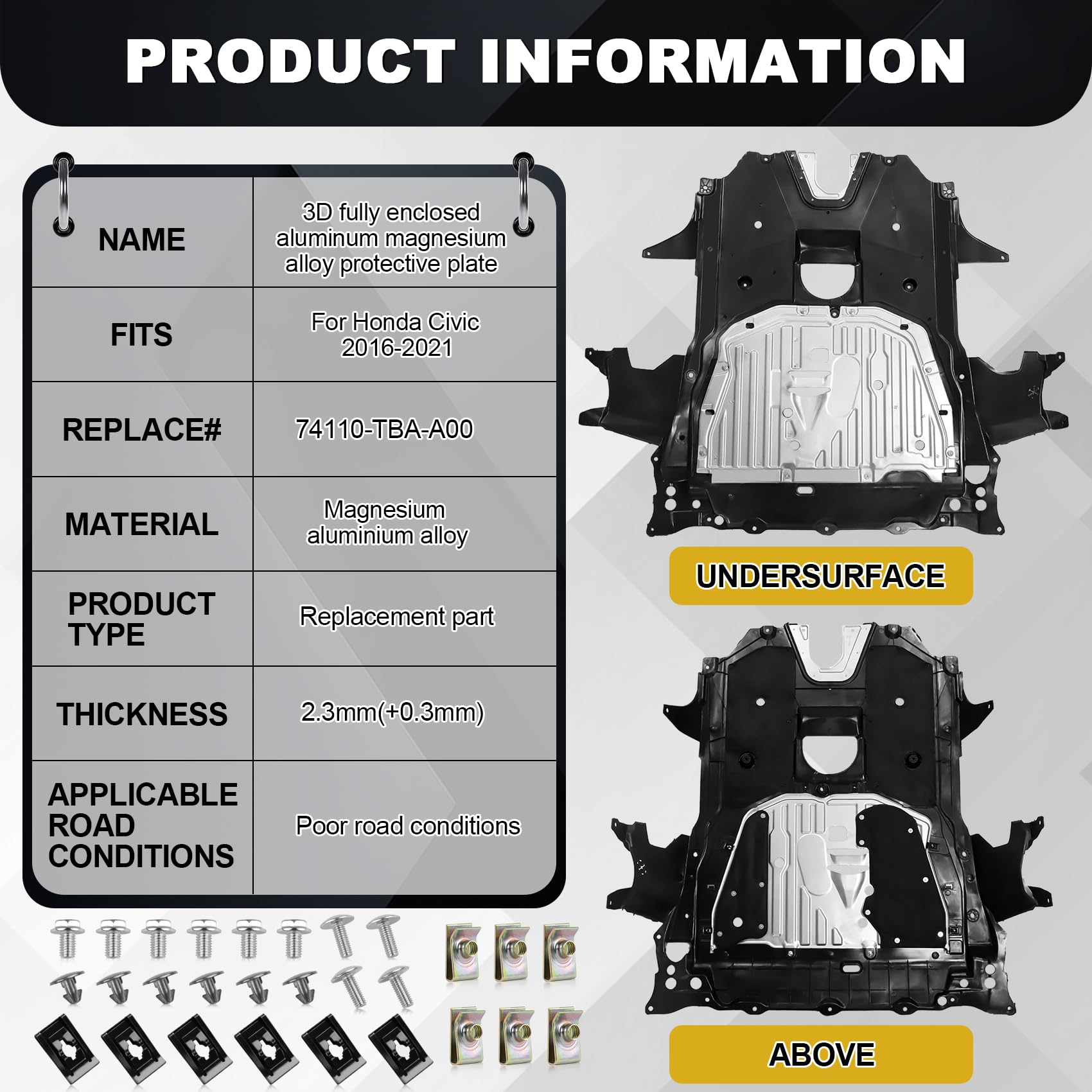 FOREBEN hardware kit includes pins and bolts for quick installation