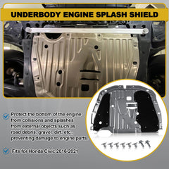 FOREBEN underbody shield front-center view protecting engine bay from dirt and water