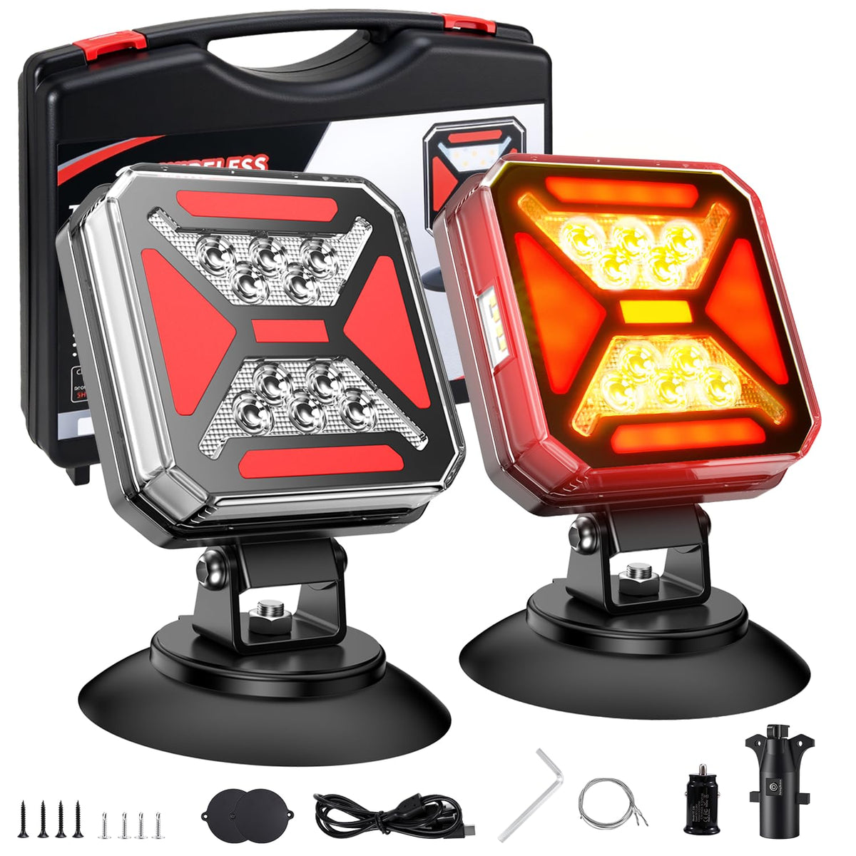 FORENNER 8-in-1 wireless trailer lights showing multiple LED signals for safer night travel