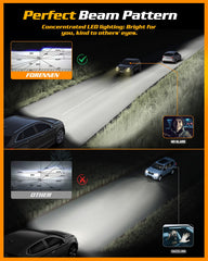 FORENNER H11 bulbs 6500K daylight beam improves road visibility and clarity.