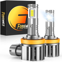 FORENNER H11 bulbs with dual-sided 16 chips for brighter night vision.