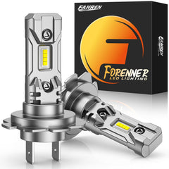 FORENNER H7 light bulb delivering 6500K brightness for clearer night visibility.