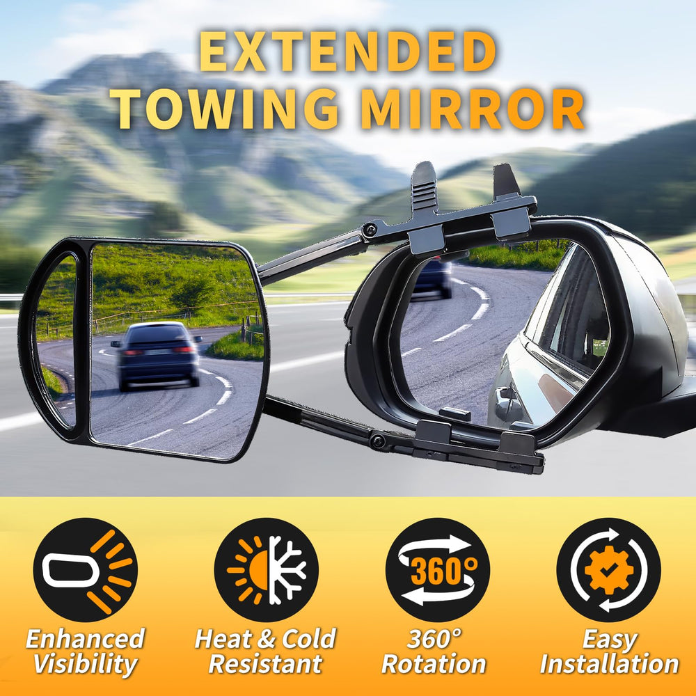 ForestSource extend tow mirror 360-degree rotate right for safer lane changes
