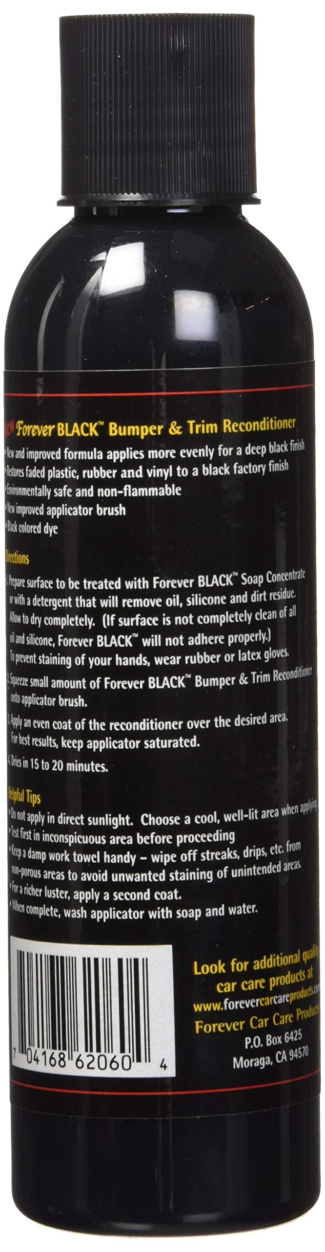 Forever Black finished bumper-trim reveals durable, dust-free black surface.