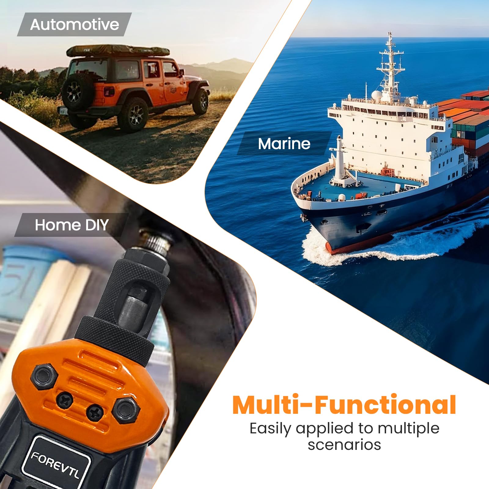 FOREVTL high-strength carbon steel body resists wear and corrosion.