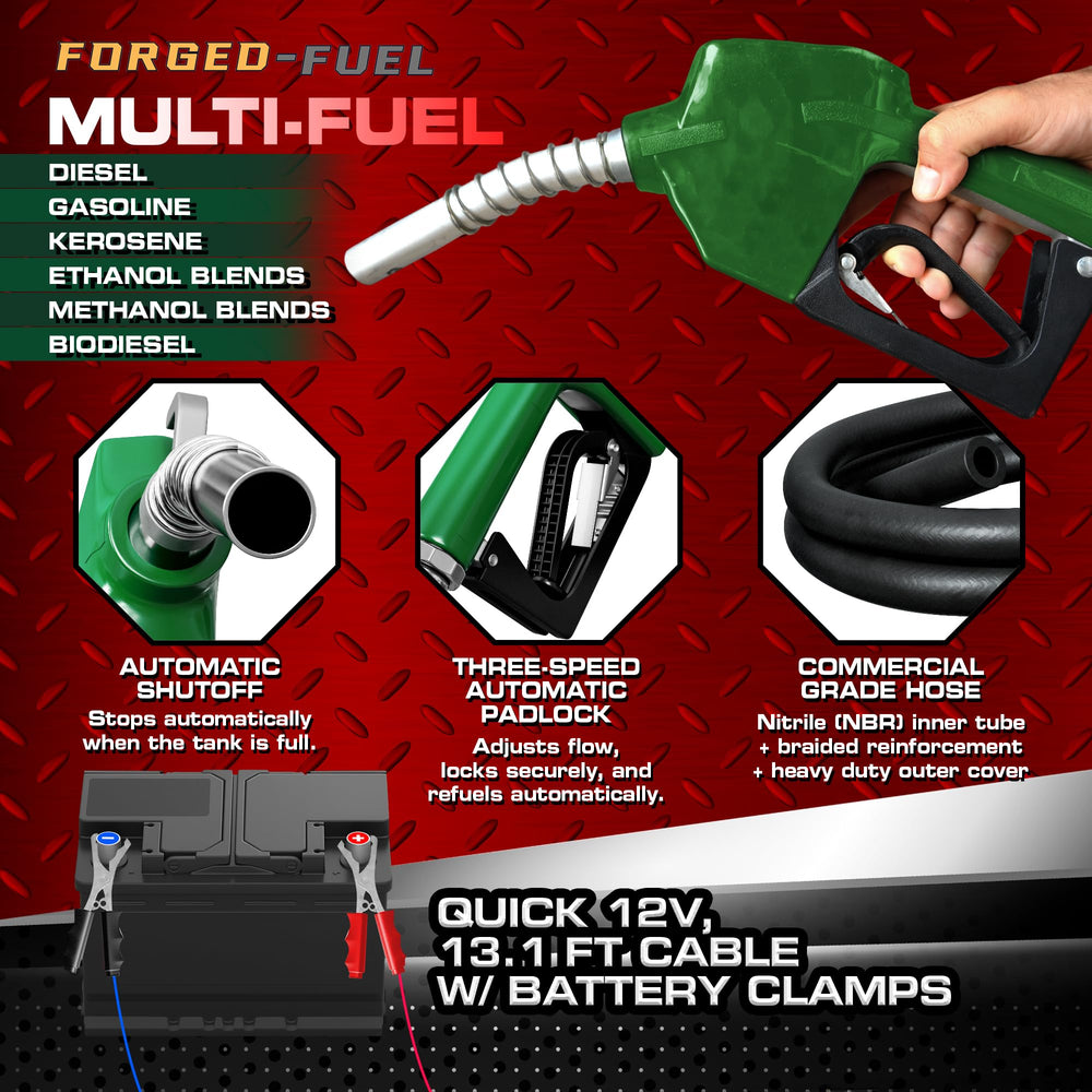 Forged-Fuel diesel and gasoline support ensures reliable transfers.