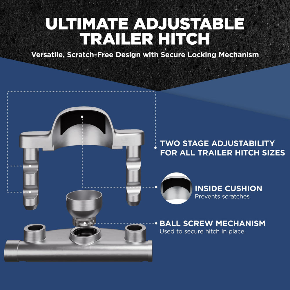 FORGEDX lock mounted on boat trailer showing full hitch coverage
