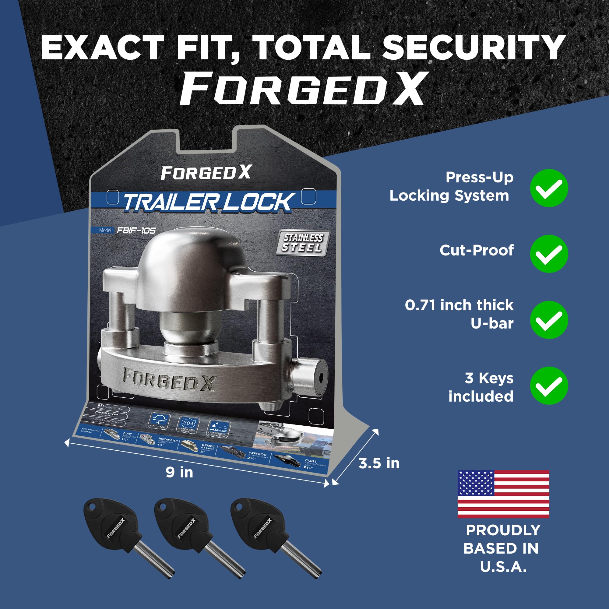 FORGEDX full coverage design protects hitch from tampering