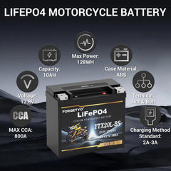 Forgetyo YTX20L-BS with built-in BMS protects against over-charge and short circuits
