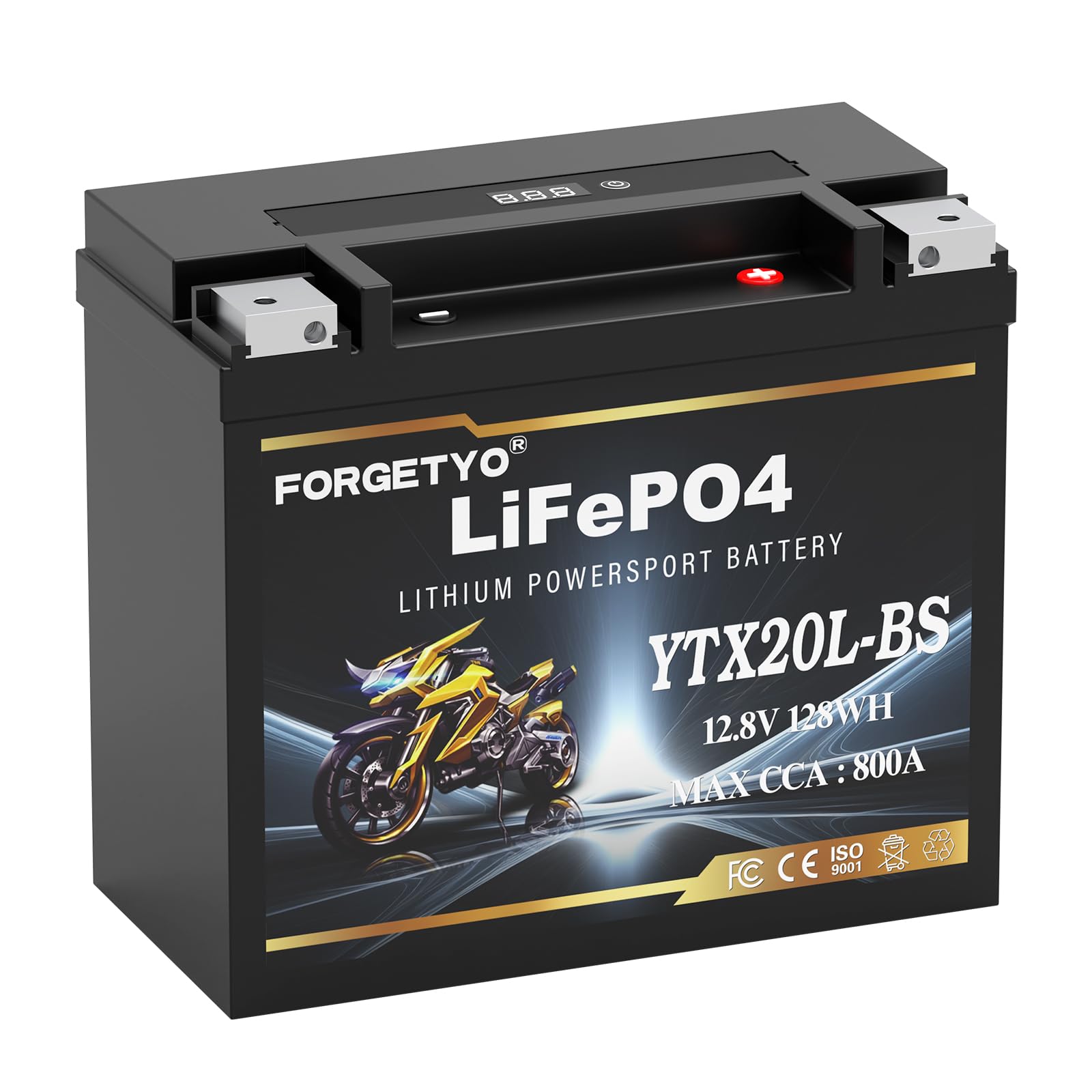Forgetyo YTX20L-BS battery dimensions for compact motorcycle and ATV fit