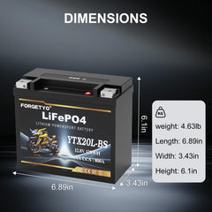 Forgetyo YTX20L-BS weight enables easier mounting and handling