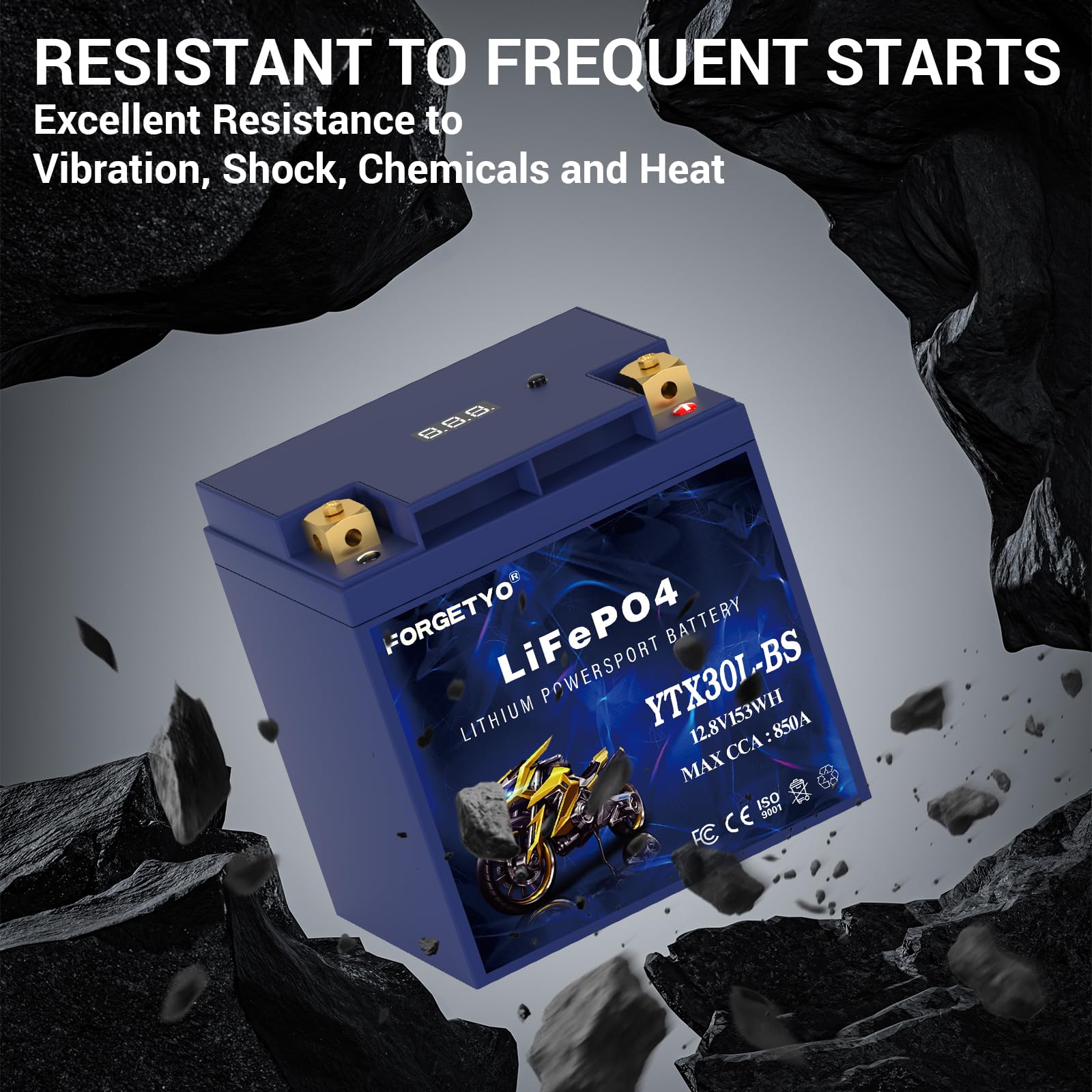 Forgetyo YTX30L-BS lightweight unit compared to traditional lead-acid models.
