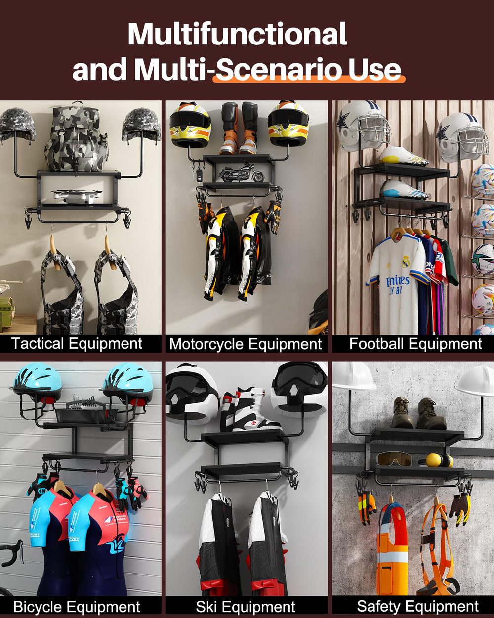 Keeps frequently used gear accessible and neatly displayed.