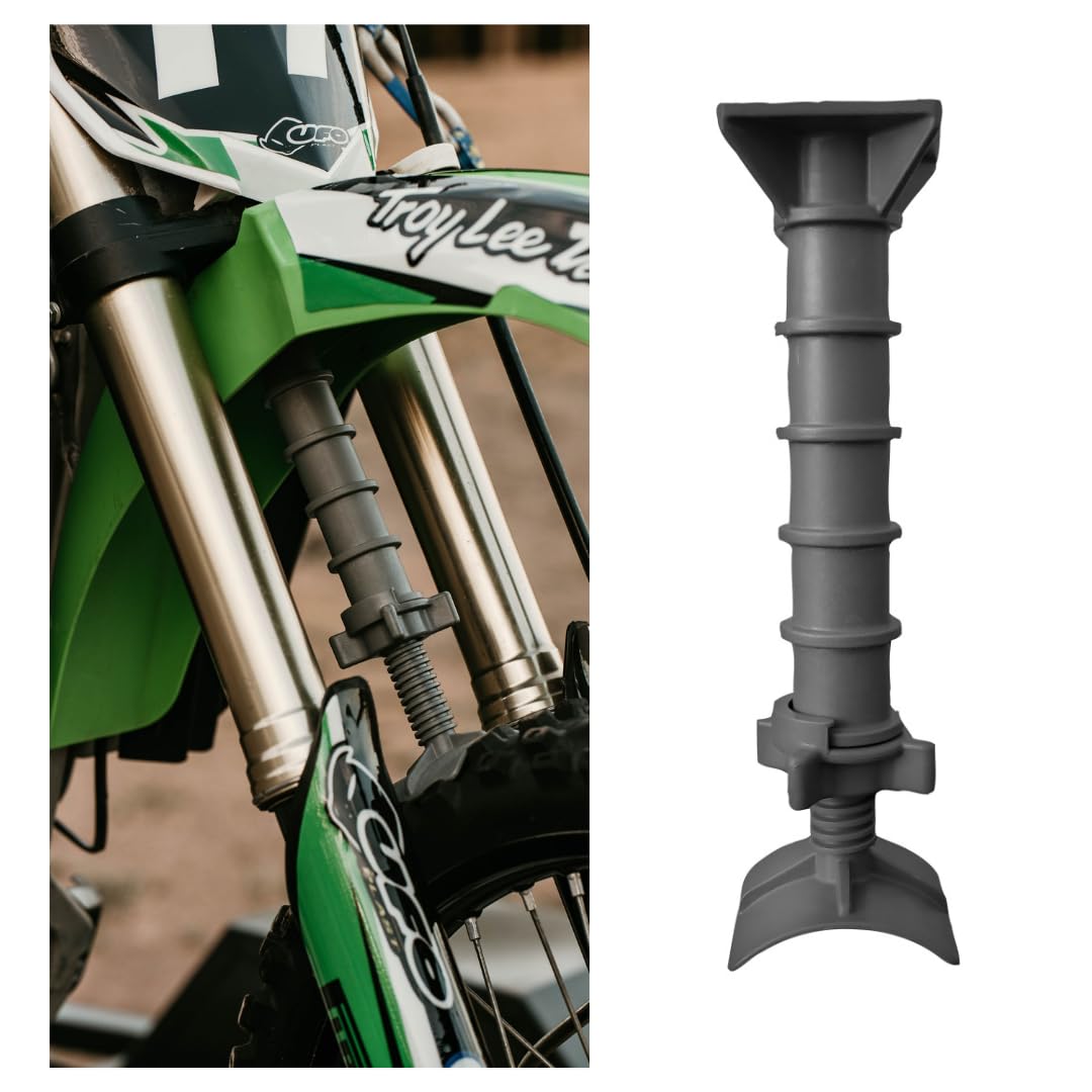 Fork-King adjustable fork support assembly demonstrates rugged transport protection.